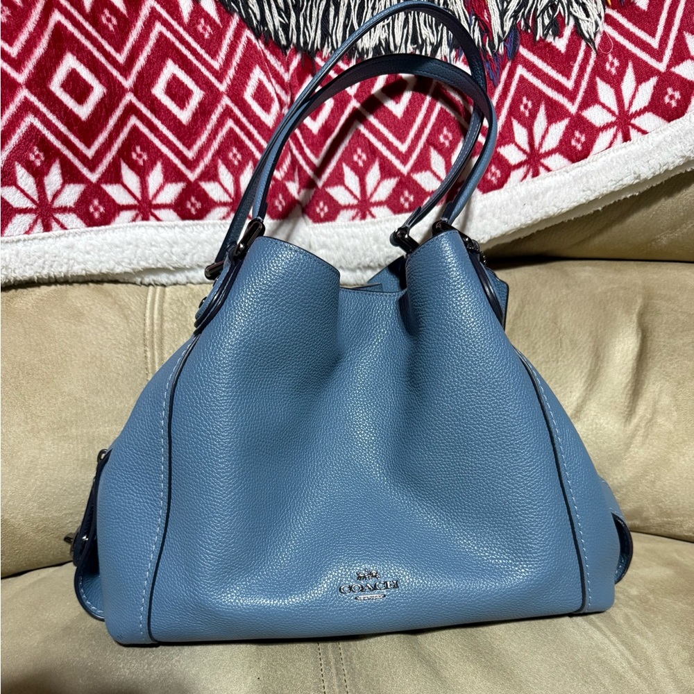 Coach Edie Blue Leather Women's Bag